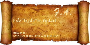 Fábján Antal névjegykártya